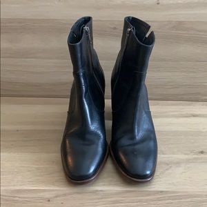 J Crew Black Leather Booties